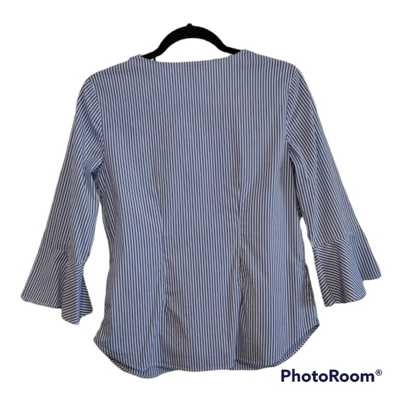 Talbot's blue and white striped tunic top size small - Picture 2 of 10